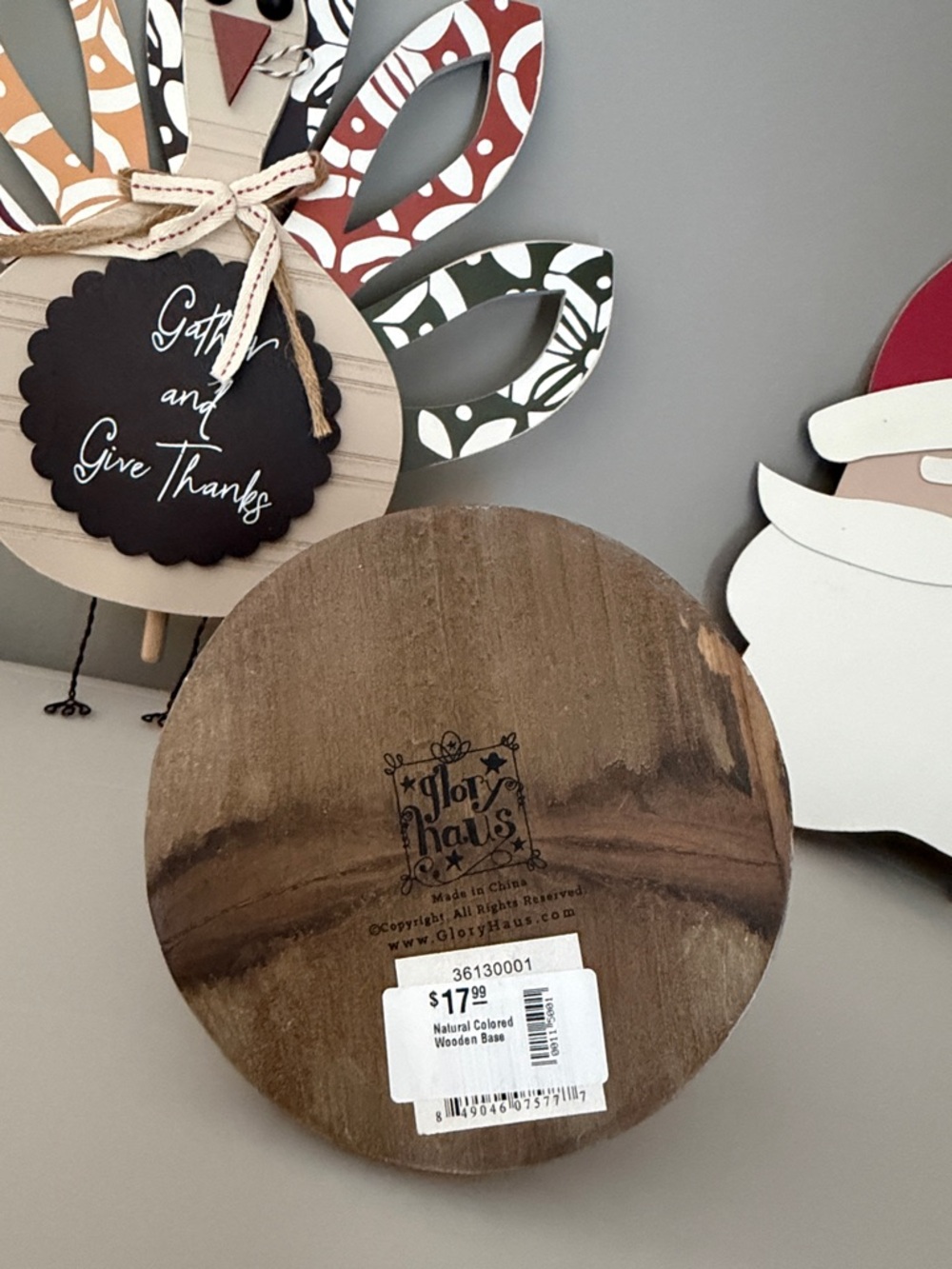 Glory Haus Wooden Holiday Decor 5 count holiday toppers and stand - Picture 7 of 9